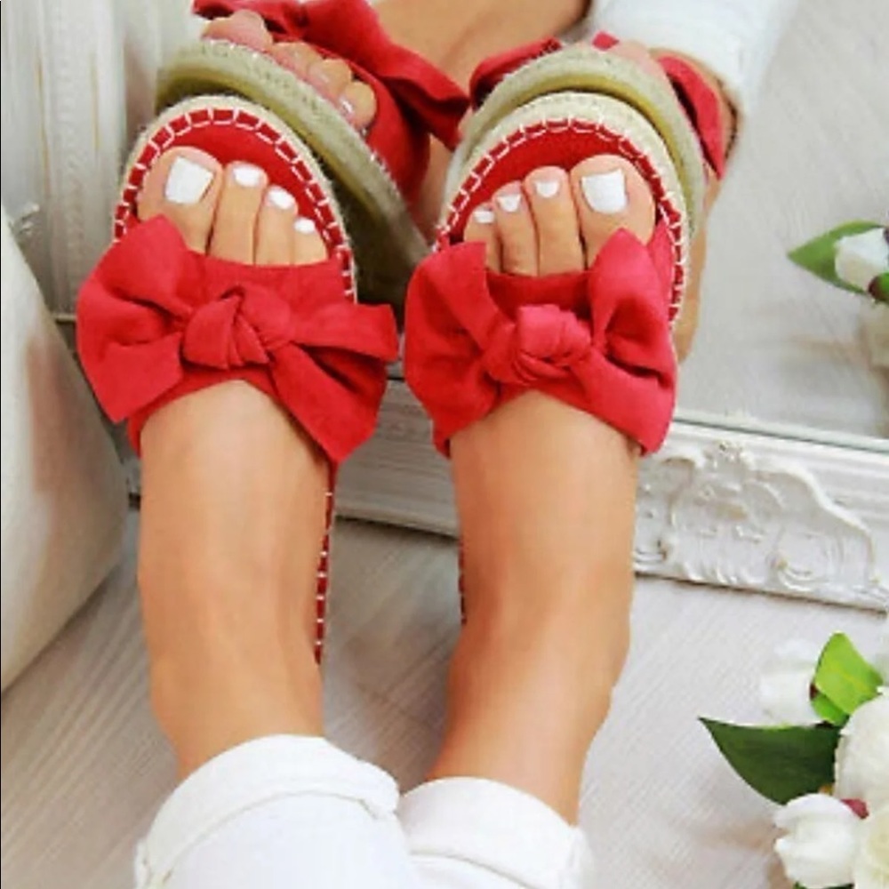 Red Bow Sandals